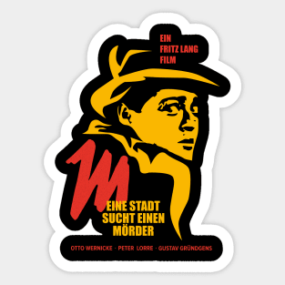 Noir Elegance: M - A City Searches for a Murderer - Peter Lorre Tribute Design Sticker